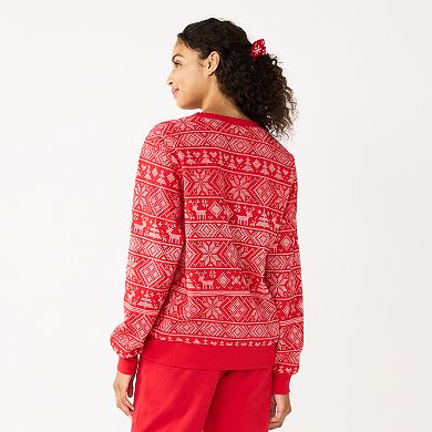 Juniors' Peanuts Snoopy Santa Graphic Fleece Sweatshirt
