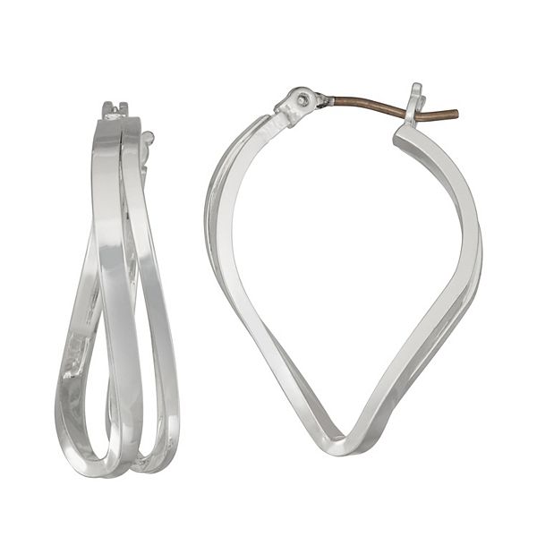 Napier Oval Click-It Hoop Earrings