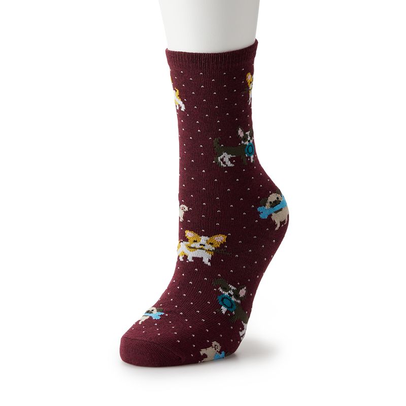 70360004 Womens Novelty Crew Socks, Size: 9-11, Purple sku 70360004