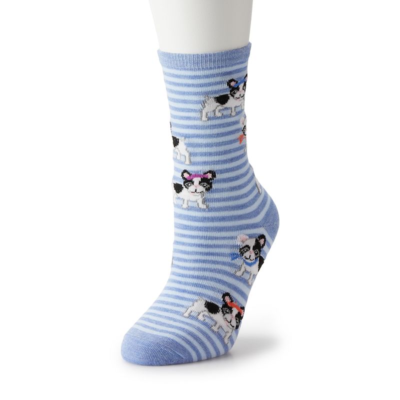 58731582 Womens Novelty Crew Socks, Size: 9-11, Blue sku 58731582