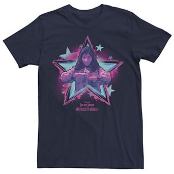 Men's Marvel Doctor Strange Movie 2 America Chavez Pink And Blue Star Tee