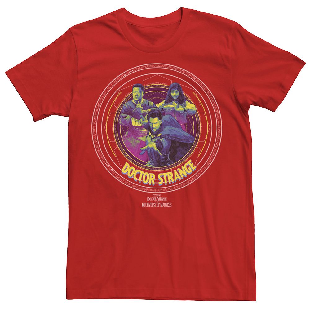 Men's Marvel Doctor Strange Movie 2 Runes Badge Groupshot Tee