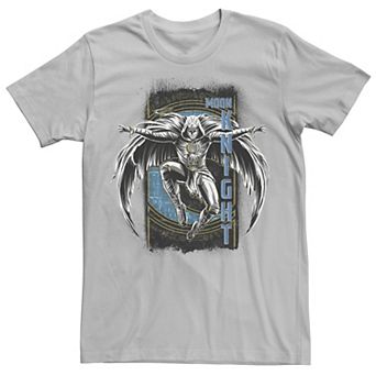 Men's Marvel Moon Knight Leaping Knight Grunge Badge Tee