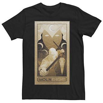 Men's Marvel Moon Knight Gold Glyphs Poster Tee