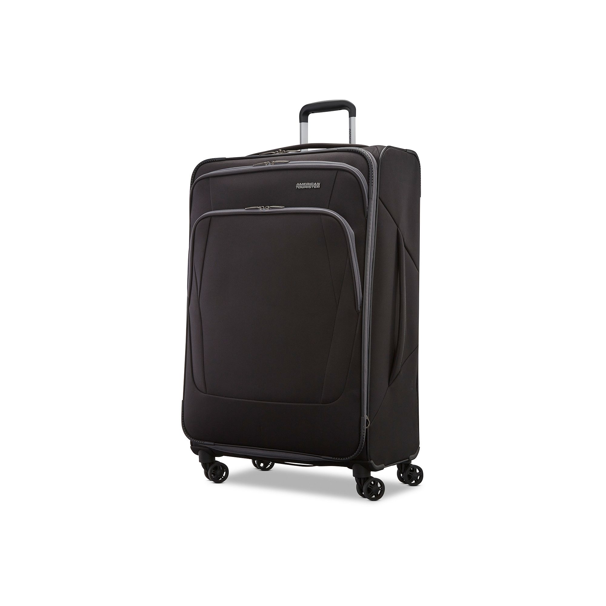 American Tourister Burst Max Quatro Softside Spinner Luggage, Black