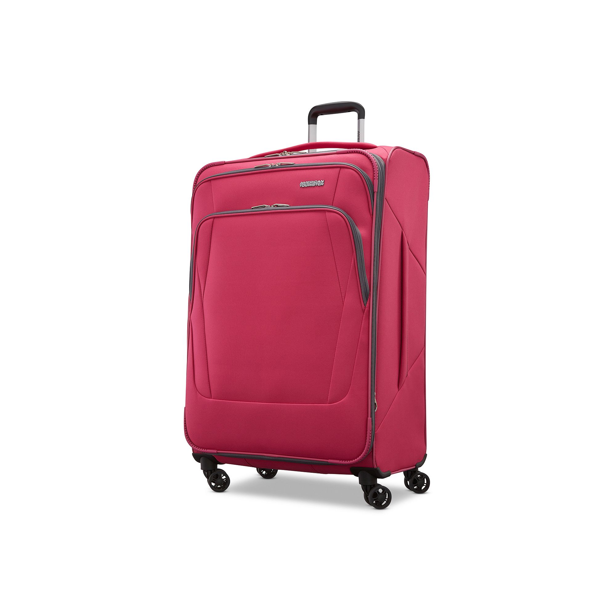 American Tourister Burst Max Quatro Softside Spinner Luggage, Pink Pink