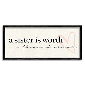 Stupell Home Decor A Sister Is Worth Thousand Friends Phrase Heart Wall Art