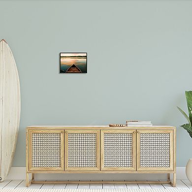 Stupell Home Decor Canoe On Lake Warm Sunrise Water Reflection Wall Art