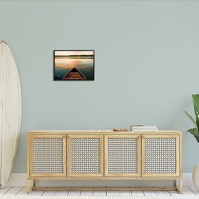 Stupell Home Decor Canoe On Lake Warm Sunrise Water Reflection Wall Art