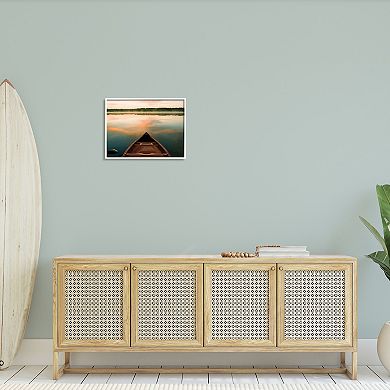 Stupell Home Decor Canoe On Lake Warm Sunrise Water Reflection Wall Art