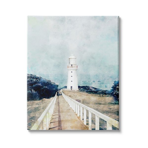 Stupell Home Decor Lighthouse Coastal Landscape Wall Art