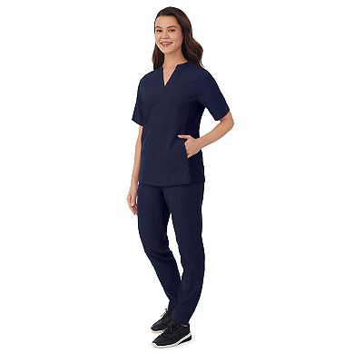 Women's Cuddl Duds® Scrubs 4-Pocket Split Neck Top