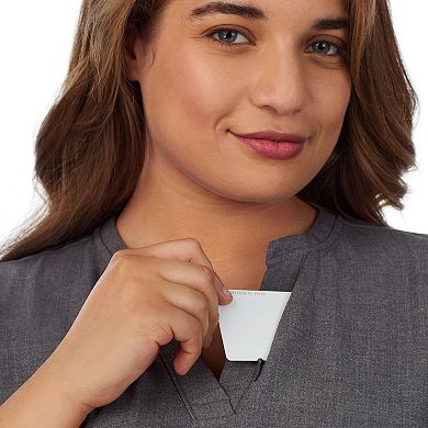 Plus Size Cuddl Duds® Scrubs 4-Pocket Split Neck Top