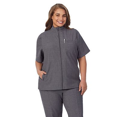 Plus Size Cuddl Duds?? Scrubs 5-Pocket Lined Vest