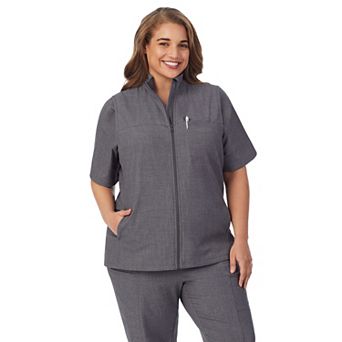Plus Size Cuddl Duds® Scrubs 5-Pocket Lined Vest