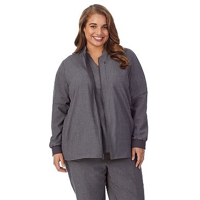 Plus Size Cuddl Duds® Scrubs 5-Pocket Lined Jacket