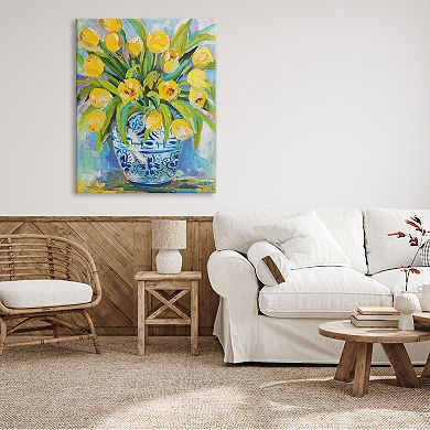 Stupell Home Decor Yellow Tulips In Blue Vase Painting