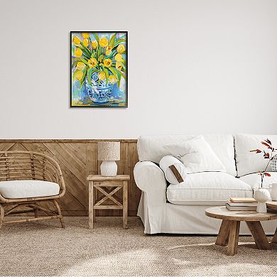 Stupell Home Decor Yellow Tulips In Blue Vase Painting