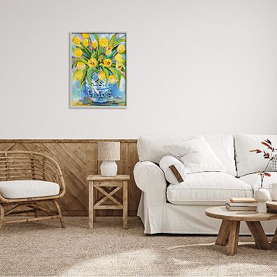 Stupell Home Decor Yellow Tulips In Blue Vase Painting