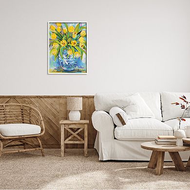 Stupell Home Decor Yellow Tulips In Blue Vase Painting