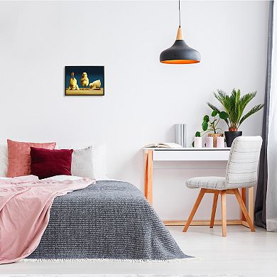 Stupell Home Decor Yoga Chicks Funny Stretching Poses Farm Animal Painting