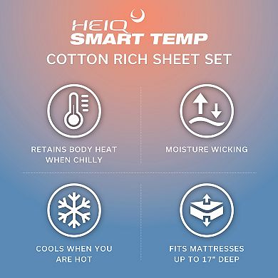 Madison Park Essentials 1200 Thread Count Cotton HeiQ Smart Temp Sheet Set
