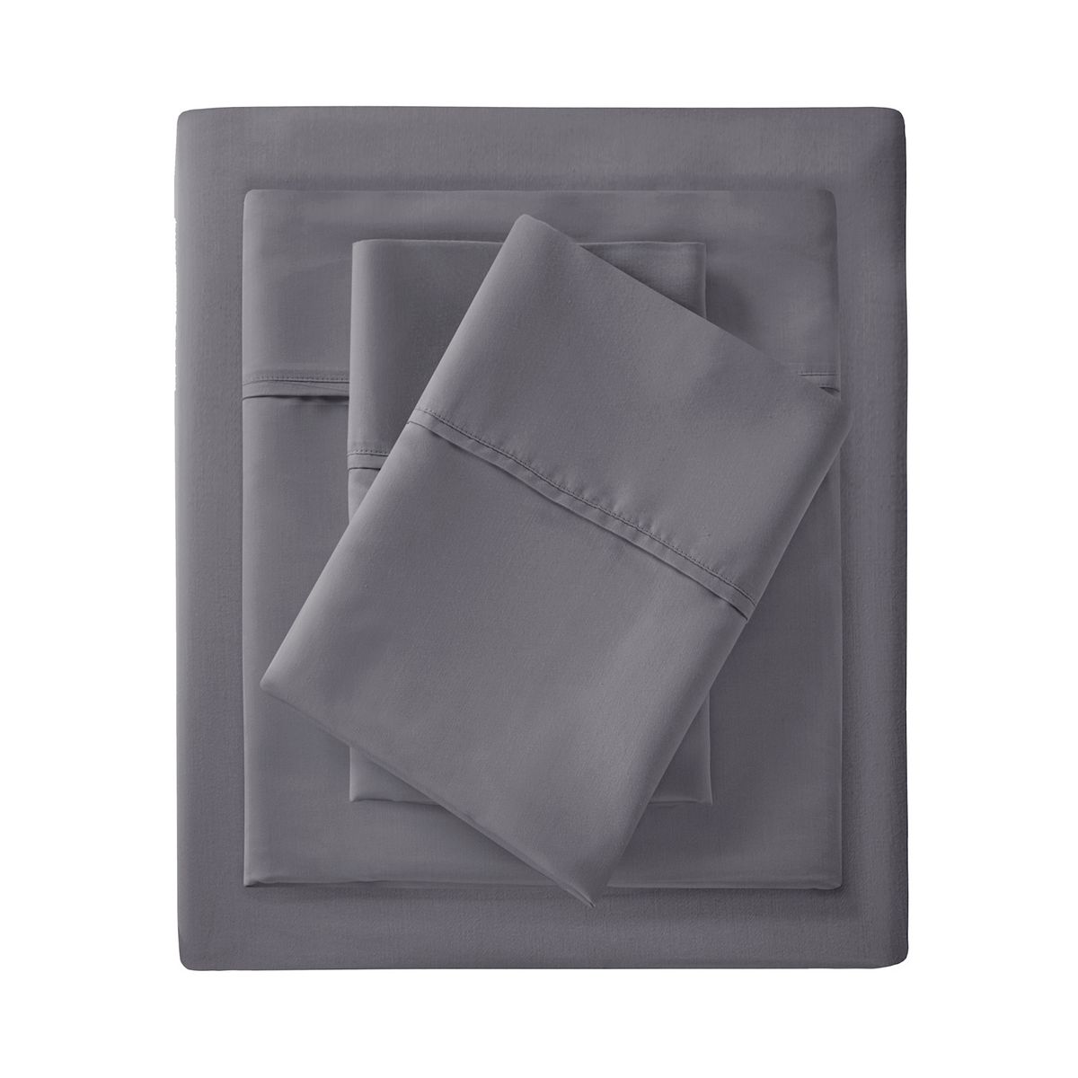 Madison Park Essentials 1200 Thread Count Cotton HeiQ Smart Temp Sheet Set - Charcoal, KING SET