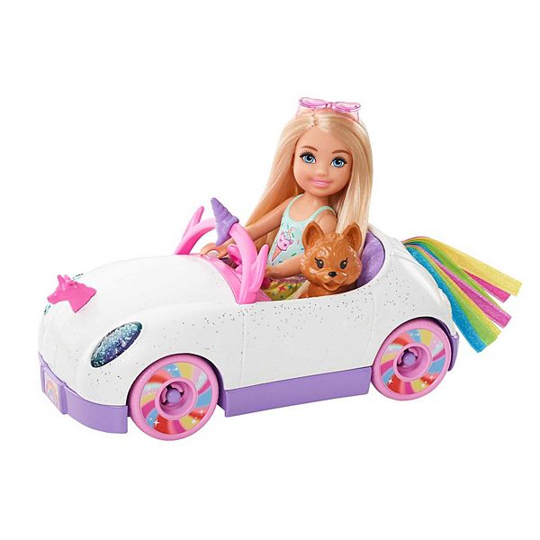 Barbie® Club Chelsea 6-inch Blonde Doll with Open-Top Unicorn Car