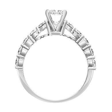 Love Always Sterling Silver 2 Carat T.G.W. Lab-Created Moissanite Engagement Ring
