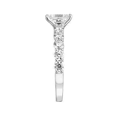Love Always Sterling Silver 2 Carat T.G.W. Lab-Created Moissanite Engagement Ring