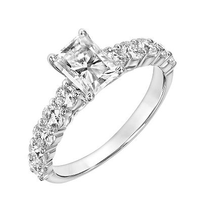 Love Always Sterling Silver 2 Carat T.G.W. Lab-Created Moissanite Engagement Ring