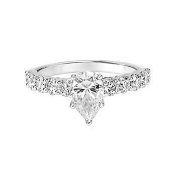 Love Always Sterling Silver 2 Carat T.G.W. Lab-Created Moissanite Engagement Ring