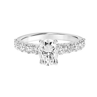 Love Always Sterling Silver 2 Carat T.G.W. Lab-Created Moissanite Engagement Ring