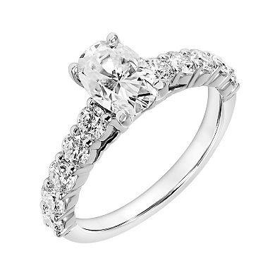 Love Always Sterling Silver 2 Carat T.G.W. Lab-Created Moissanite Engagement Ring