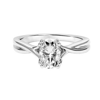 Love Always Sterling Silver 1 Carat T.G.W. Lab-Created Moissanite Solitaire Engagement Ring