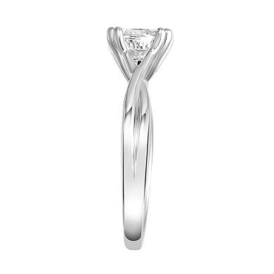 Love Always Sterling Silver 1 Carat T.G.W. Lab-Created Moissanite Solitaire Engagement Ring