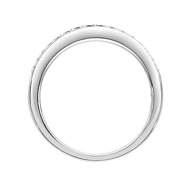 Love Always Sterling Silver 1 Carat T.W. Lab-Created Moissanite Multi-Row Anniversary & Wedding Ring