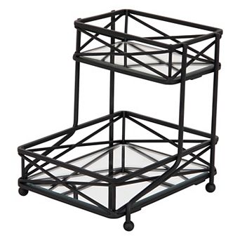 Home Details 2 tier Sleek Vanity Tower in Matte Black