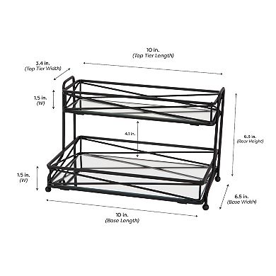 Home Details 2 Tier Vanity Tower in Matte Black