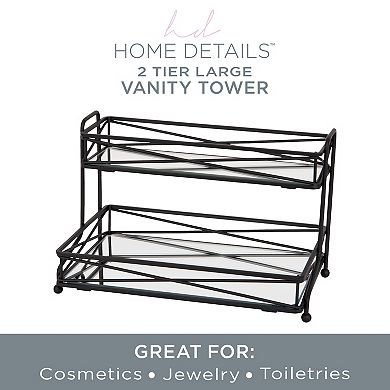 Home Details 2 Tier Vanity Tower in Matte Black