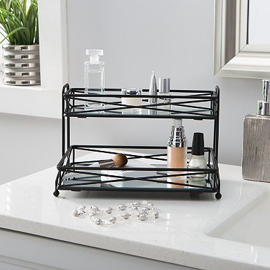 Home Details 2 Tier Vanity Tower in Matte Black