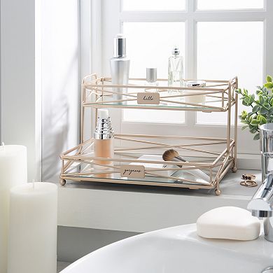 Home Details 2 Tier Vanity Tower in Rose Gold