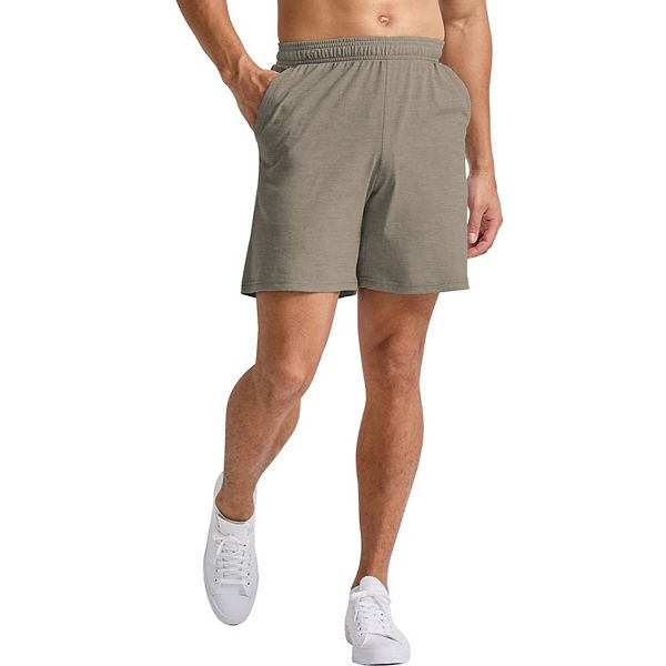 Hanes men's cotton jersey knit hot sale sleep shorts with exposed waistband