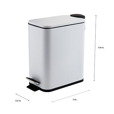 Simplify Slim Rectangular 5 Liter Pedal Trash Bin with Soft Close Lid