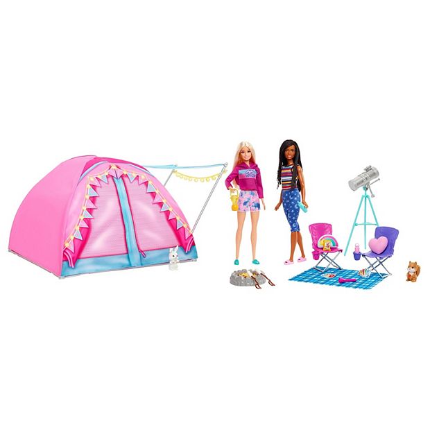 Barbie® Let's Go Camping Tent, Dolls and Accessories Playset