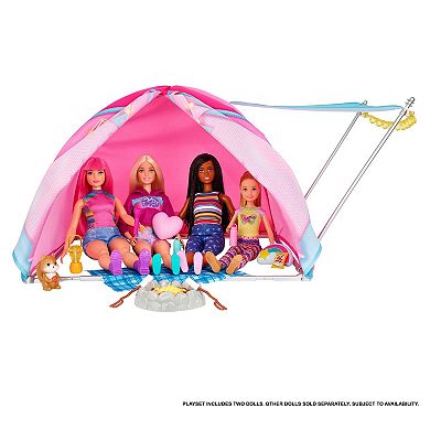 Barbie® Let's Go Camping Tent, Dolls and Accessories Playset