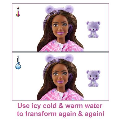 Barbie® Doll Cutie Reveal Teddy Plush Costume Doll with Pet, Color Change