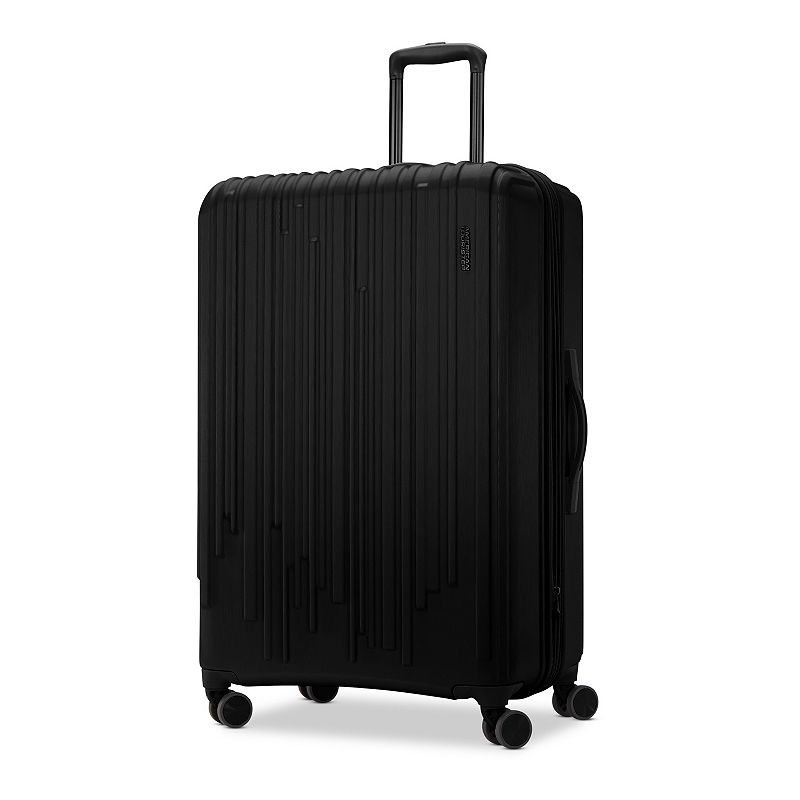 American Tourister Burst Max Quatro Hardside Spinner Luggage, Black, 28 INC