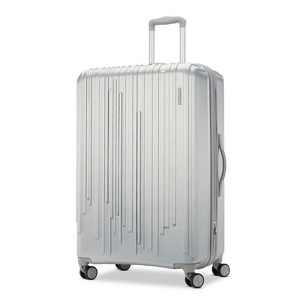 American Tourister Burst Max Quatro Hardside Spinner Luggage - Silver (24 INCH)