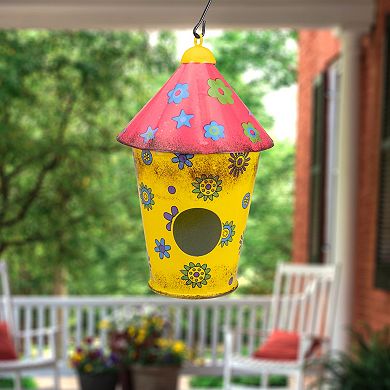 Floral Hanging Birdhouse Wall Decor